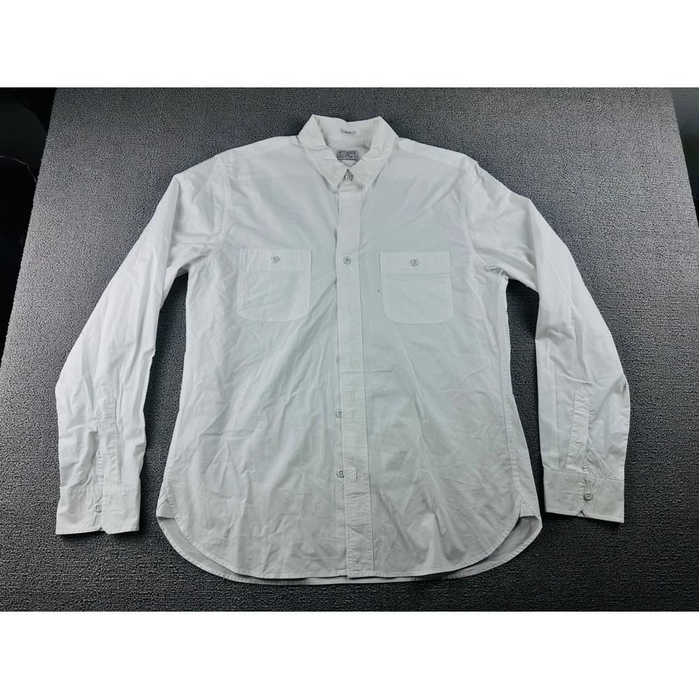J. Crew Slim Fit Workwear Shirt Men L White Cotton Business Coastal Office 71492